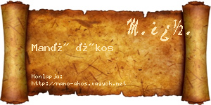 Manó Ákos névjegykártya